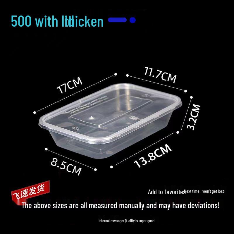 Thickened Transparent Plastic Food-Grade Lunch Box with Lid