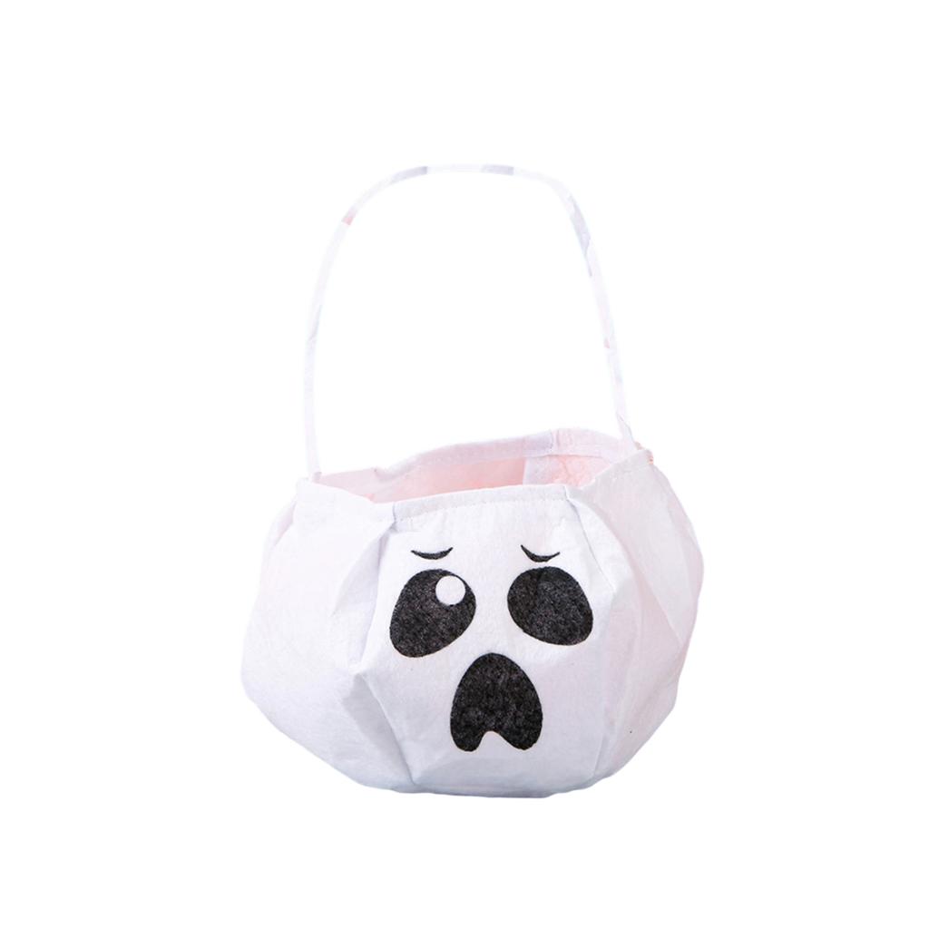 Halloween -or- Bags for Kids - Pumpkin Shaped Non-Woven Fabric Handheld Candy Bags for Party Storage