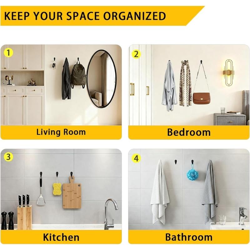 Pack of 20 Zinc Alloy Wall Hook Sturdy Waterproof Rustproof Ideal for Multipurpose Use in Any Room for Jackets Robes Bags