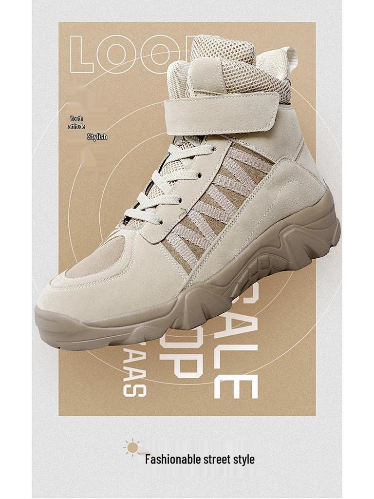 2025 Spring/Autumn Plus-Size High-Top Non-Slip Off-Road Desert Hiking Shoes