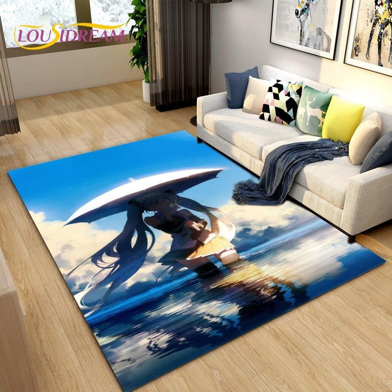 3D-Teppich mit japanischem Musik-Anime-Cartoon, Teppich für Wohnzimmer, Schlafzimmer, Sofa, Fußmatte, Dekoration, Kinder spielen, rutschfeste Bodenmatte