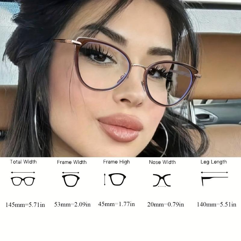 3PCS Retro Cat Eye Transparent Glasses Fashionable Brown Cat Eye Women's Glasses Elegant and Simple Temperament Sexy