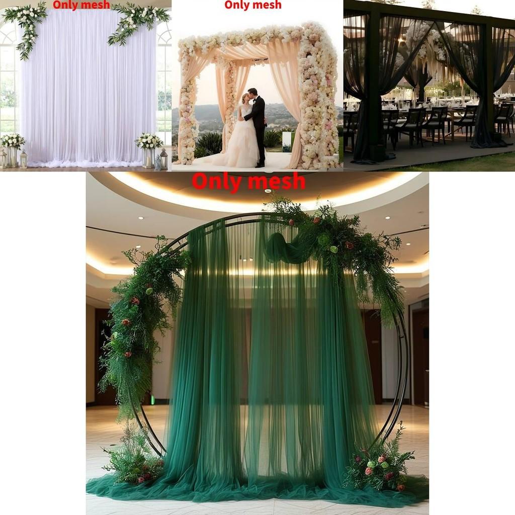 Outdoor Wedding Decor Fabric Bridal Arch Backdrop With Polyester Tulle For Party Event