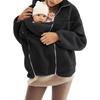 Manteau d'hiver chaud en peau de mouton unie à col roulé ample pour femme