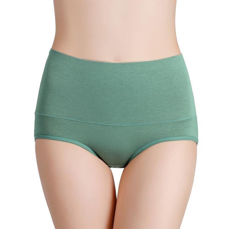 Frauen Plus Größe Einfarbig M-7XL Slips Unterwäsche Hohe Taille Höschen Baumwolle Unterhose Dessous