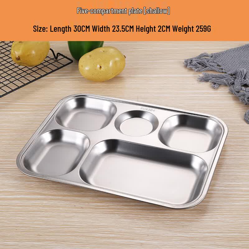 Qianxing 304 Stainless Steel Divided Kids Lunch Plate
