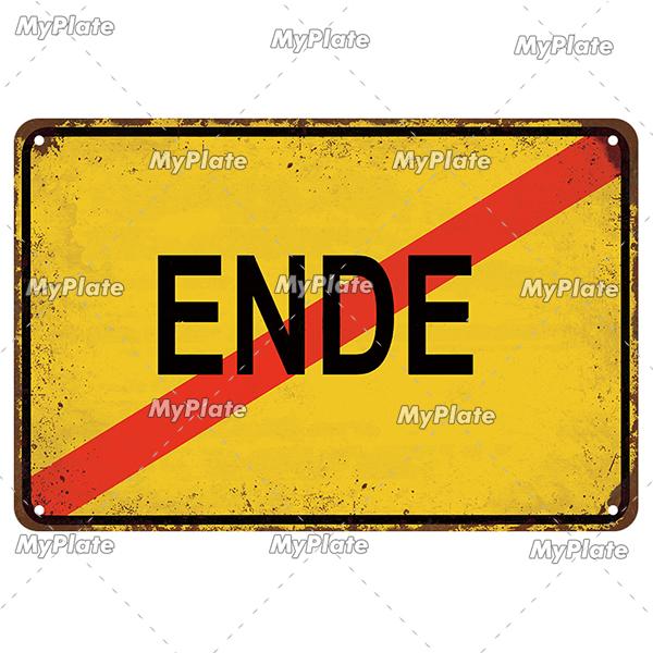 [MyPlate] German Vintage Vorsicsht Warning Metal Sign Plate Tin Sign Wall Decor For Bar Home Plaque Decoration Man Cave Poster