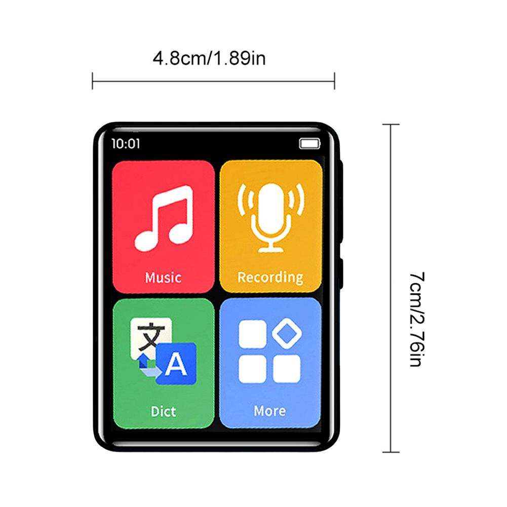 

Bluetooth 5.2 MP3 Player Touch Screen Music Player 1.77-inch IPS LED Backlit Widescreen with FM Radio Portable Player for Sports чорний