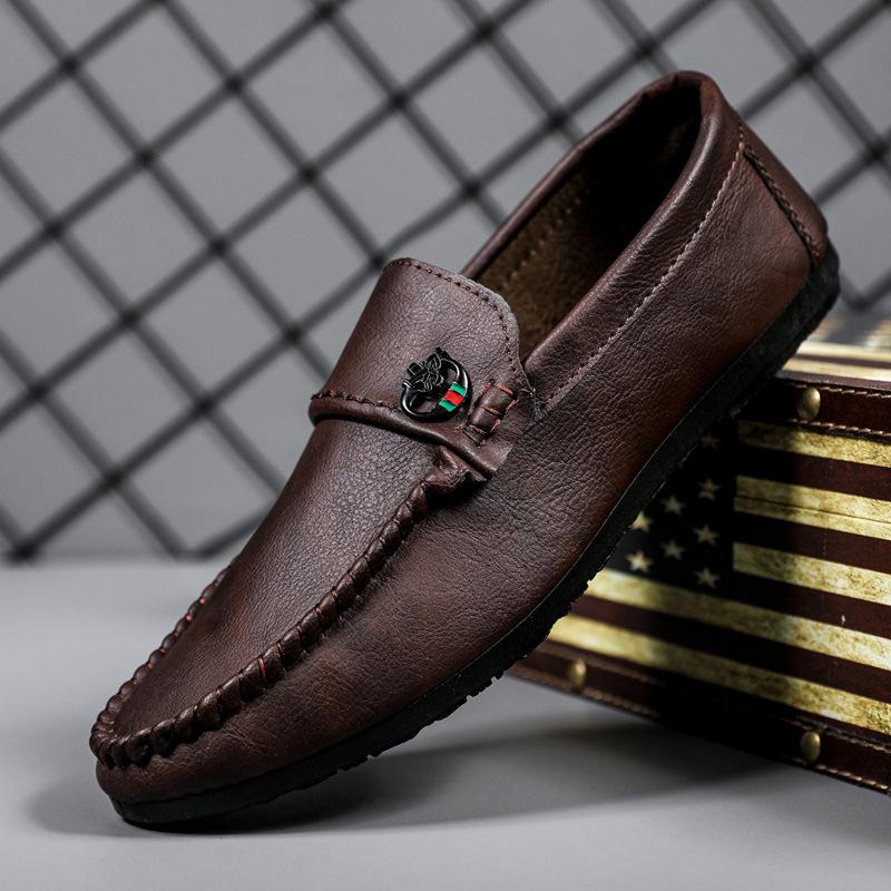 

Британские новые дышащие ленивые лоферы на одной педали летние корейская версия модной универсальной обуви Doudou мужской досуг 44