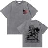 Washed Vintage Anime My Hero Academia Eijiro Kirishima T-shirt Men Women Manga Casual Retro T-shirts Men's Cotton Oversized Tees