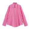 2025 Spring Women's Striped Long Sleeve Loose Shirt - European & American Style