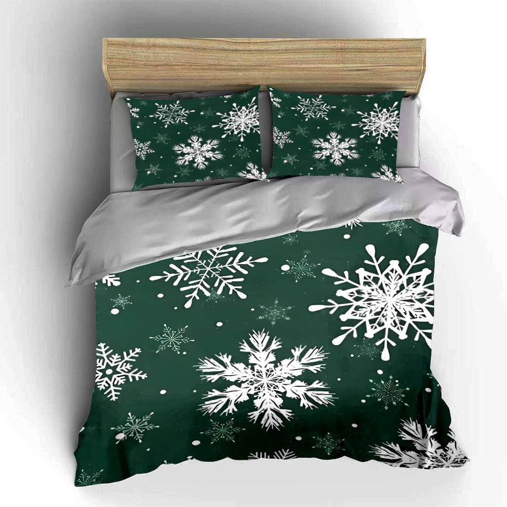 Snowflake-Themed Three-Piece Winter Set Kid'S And Adults' Bedroom Decor, Exquisite Three-Piece Bedding Set Gift