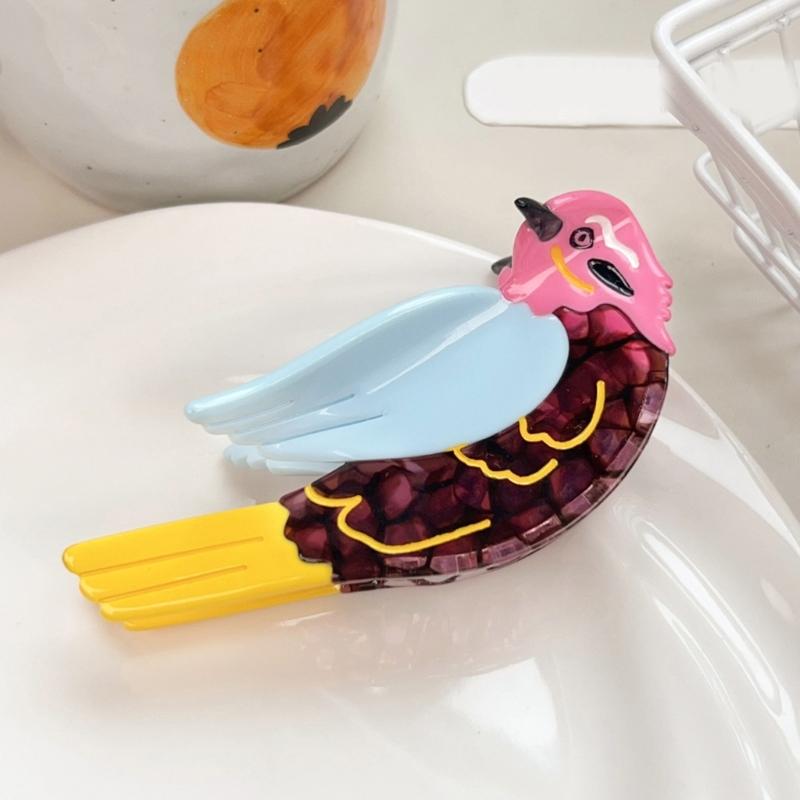  Fashionable Cartoon Bird Hair AccessoriesFriendly Acetate Big Hair Clip For Daily Use School Event Hairstyling