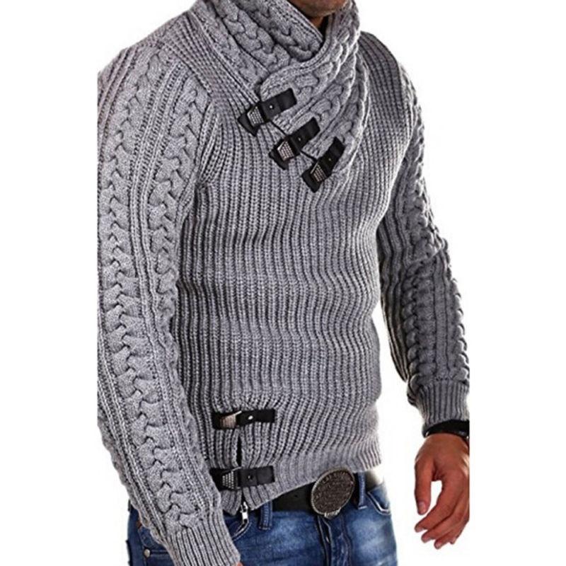 Mens Flower Twist Winter Sweater Knitted Sweater Pullover Jacket Coat Wear Knit