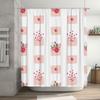 Romantic Pink Envelope Shower Curtain With Red Hearts Floral Design For Bathroom Decor 180X240Cm