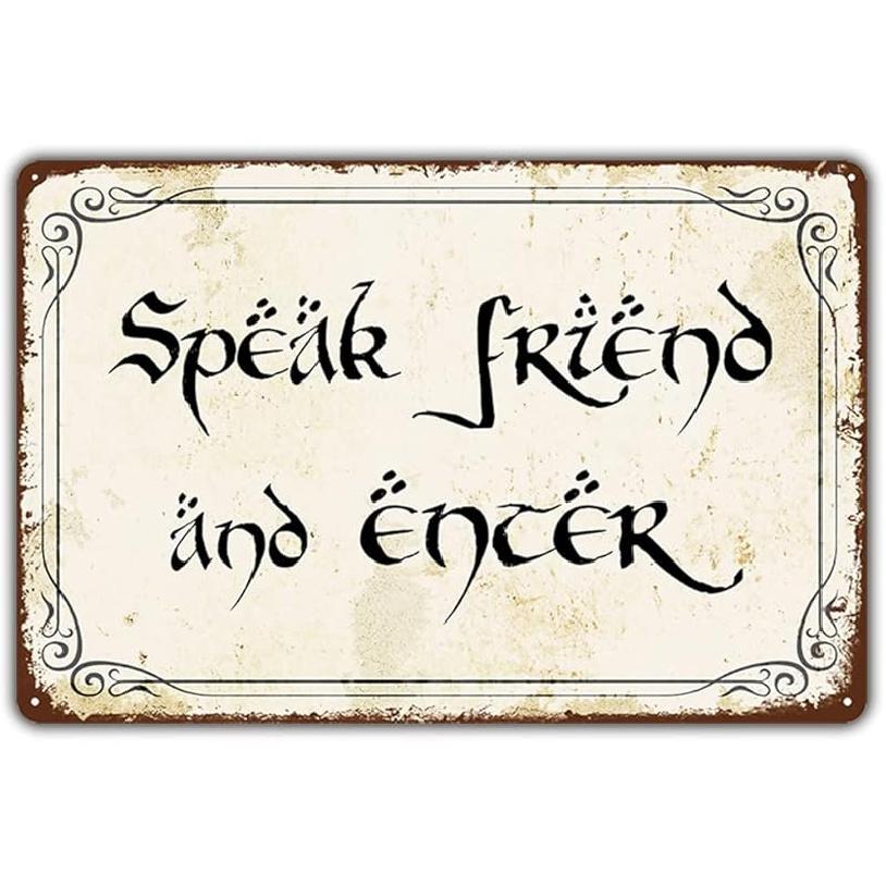 Vintage Style Fun Tin Sign,2nd Breakfast Kitchen Sign,Gifted LOTR Gift for Fans,Metal Sign,20.32 X 30.48 Cm