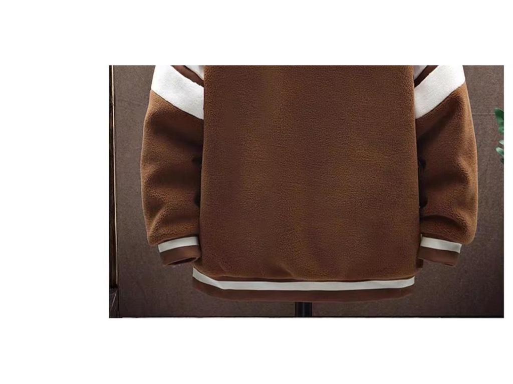 Men's Plus Size Lamb Fleece Cotton Hooded Jacket - Loose Fit, Thick Zipper Cardigan for Teenagers