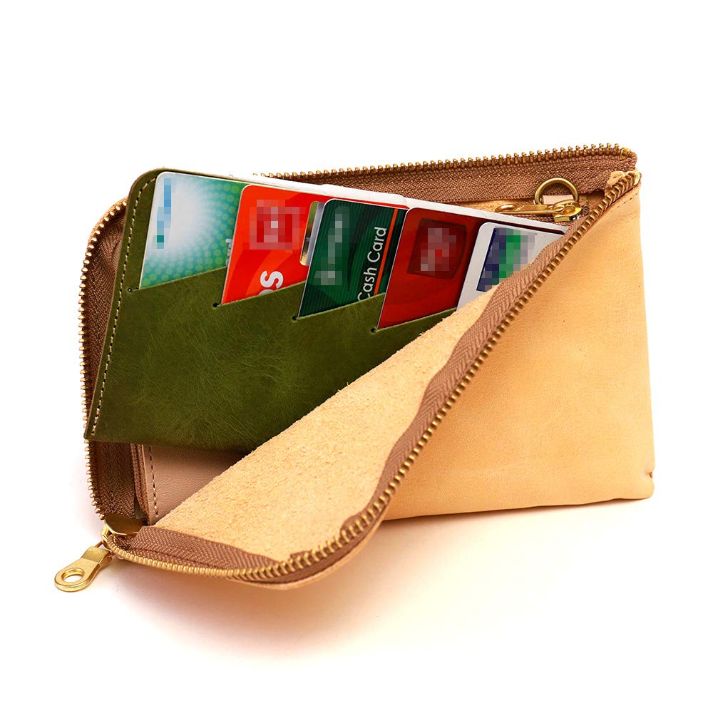 AGILITY Affa Card Folder 10 Pieces Inner Card Case Long Wallet Thin Horizontal Genuine Leather Yellow "Card Folder"