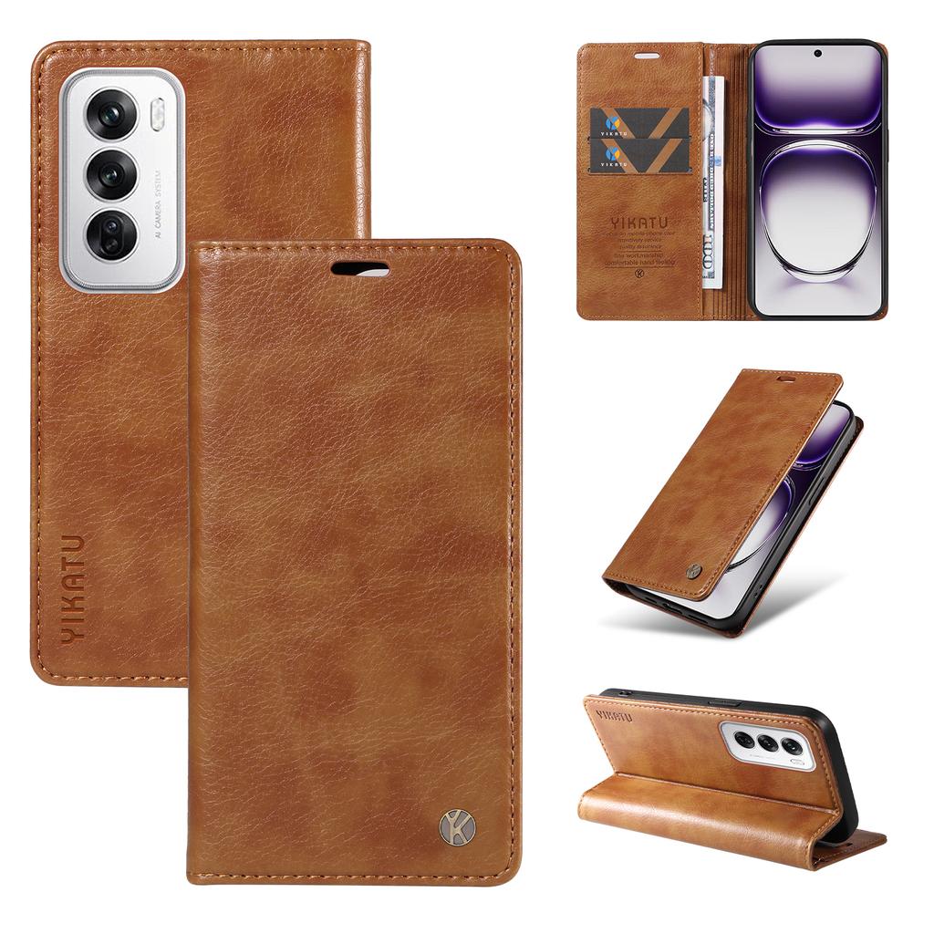 Für Oppo Reno12 5G (Global) Brieftasche Hülle Leder Handyhülle mit Litschi-Textur