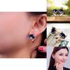 Adorable Sweet Fox Crystal Earrings For Women Fashionable Korean Style Jewelry