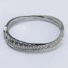Silver Cross Twisted Arm Full Diamond Bracelet for Women, Double Row Zircon Inlaid with Light Luxury and Gorgeous Open Buckle Bracelet