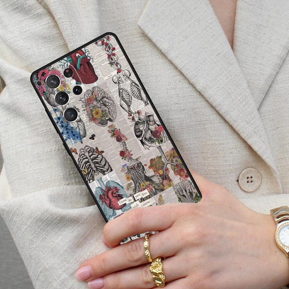 Medical Human Organs Brain Kidney Art Cell Phone Case for Samsung Galaxy S26 Ultra S25 S24 S23 S22 S21 S20 Note10 Cover