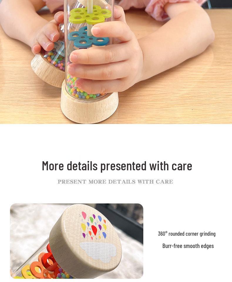 Rainstick Orff Percussion Instrument: Rainbow Hourglass Sound Simulator, Guiro Maraca for Early Education Music Classes