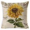 Harvest Thanksgiving Sunflower Pillow Cover Sofa Waist Support Cushion Pillow Plant Car Back Cushion Linen Material