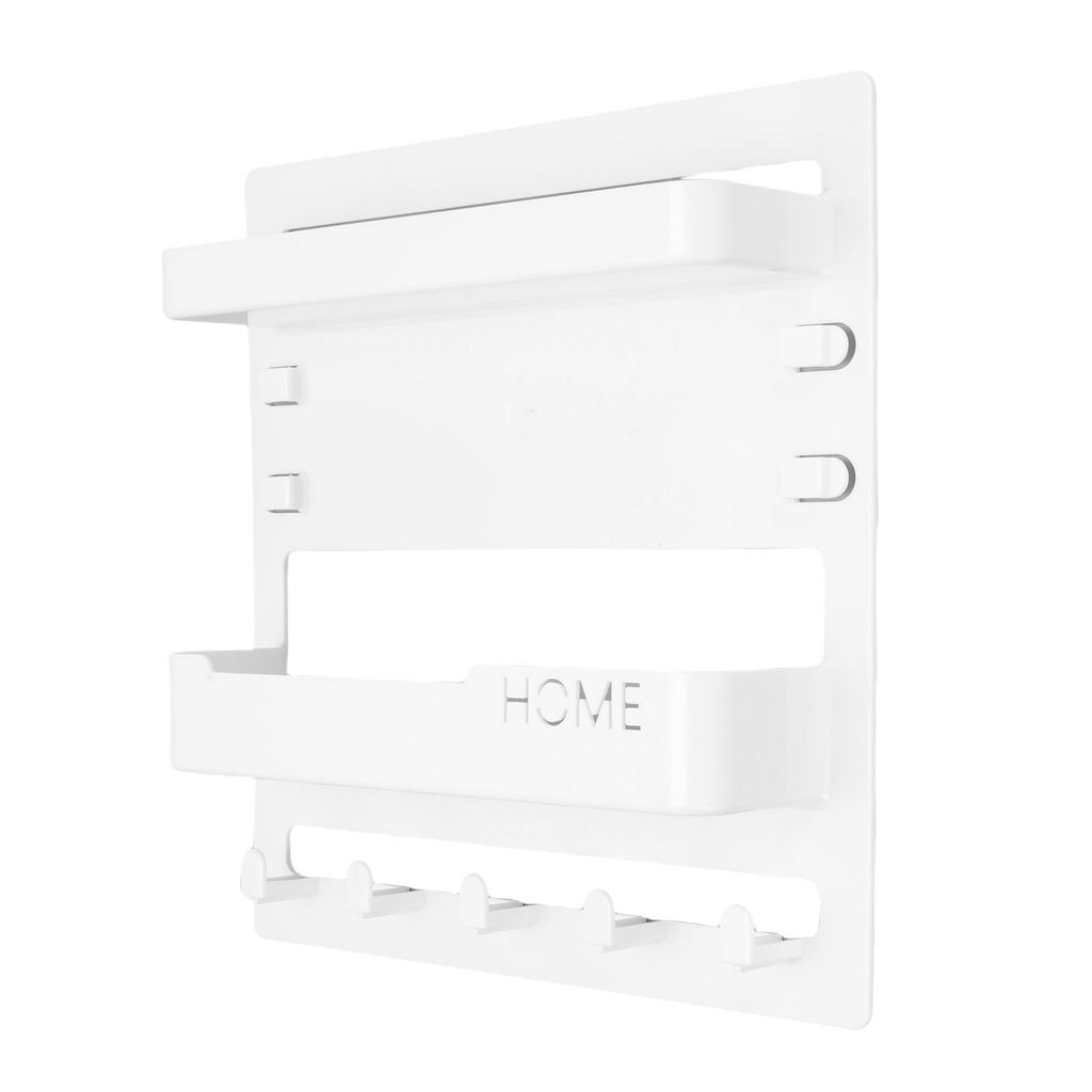 Bedside Shelf Accessories Organizer Wall Mount Self Stick On Dorm Room Wall Storage with Hooks for Glasses Remote