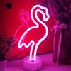 Flamingo Neon Signs Light LED Pink Wall Lamp Room Decor Battery/USB Operated for Gift Children's Bedroom Wedding Party Camping