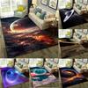 Cosmic Space Theme Area Rug With Artistic Planets Galaxy Nebula Black Hole Patterns Soft Decorative Carpet For Living Room