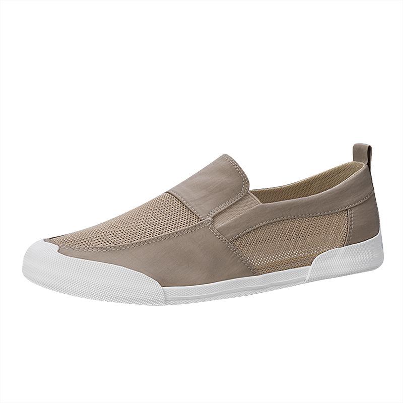 New Summer Flying Mesh Breathable Fabric Men's Shoes Lightweight Lazy Shoes Trendy Board Shoes Old Beijing Cloth Shoes