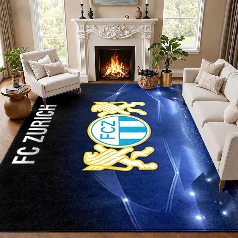 FC Zurich Carpet Door Mat for Living Room or Bedroom Protective Mat Under Chair Office Decoration Christmas Gift Birthday Present