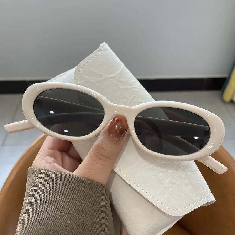 New Fashion Summer Sunscreen Sunglasses Sun Glasses Women Oval Sunglasses Retro Style Glasses Outdoor Leisure Decorative Glasses