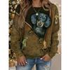 Womens Round Neck Pullover Sweatshirt With 3D Christmas Tree Print Casual Comfort Fit 2025