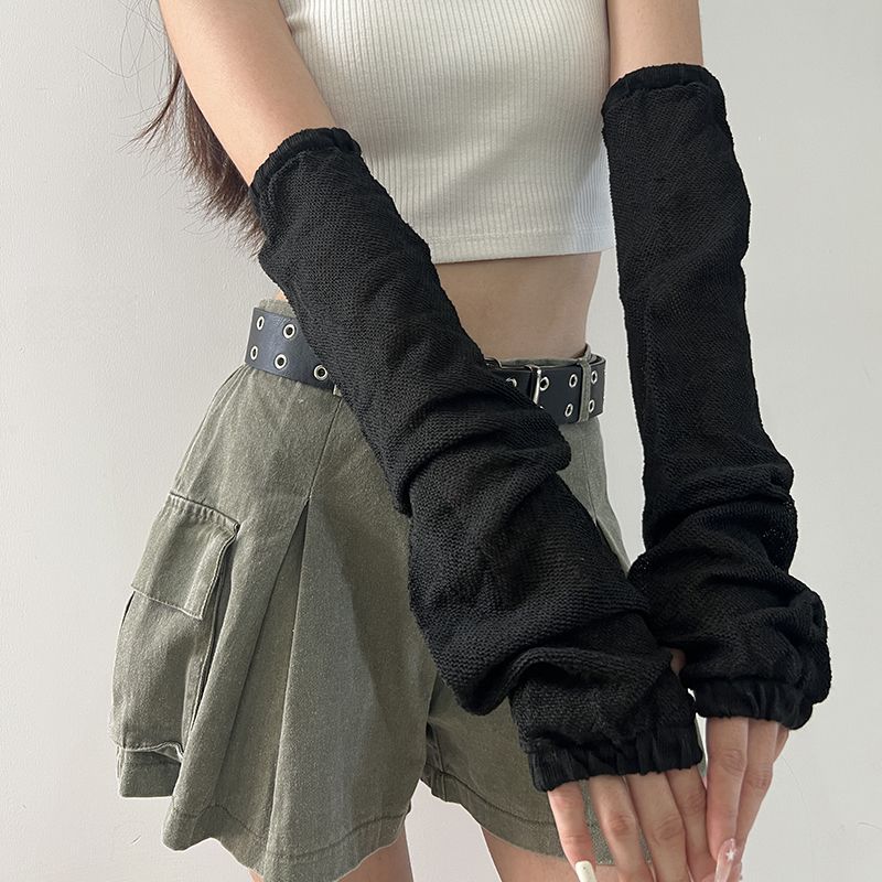 

Chanuo Xiucai 2025 Лето Новые Сетчатые Перчатки Женские Накладной Рукав Нарукавник Y2g Одежда Защита от Солнца Нарукавник Black All yards