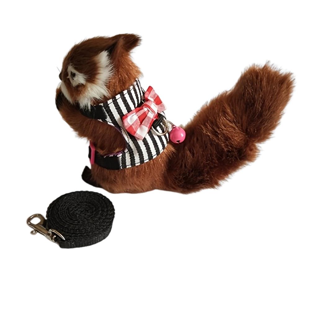 

Регульований м який жилет міні-дзвіночок хом яків шлейка легкий маленький шлейка для домашніх тварин відкритий M чорний