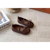 Girls Bow Princess Shoes Soft Sole Low Top Matte Leather Shoes