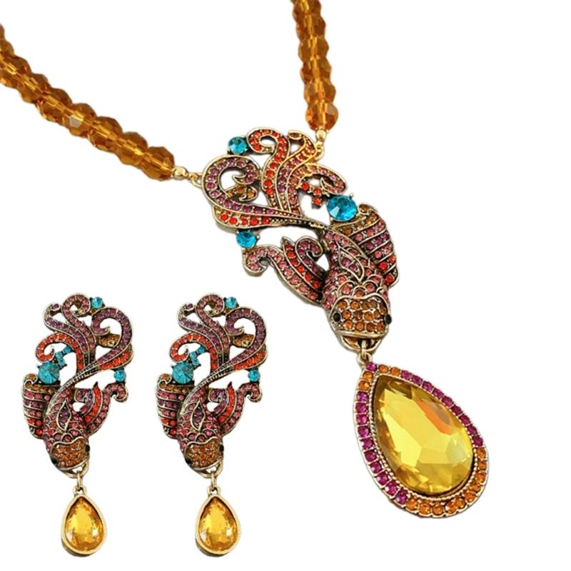 

Fashionable Fish Pendant Necklace and Earrings Set Alloy Texture Present for Women Suitable for Various Occasions 1