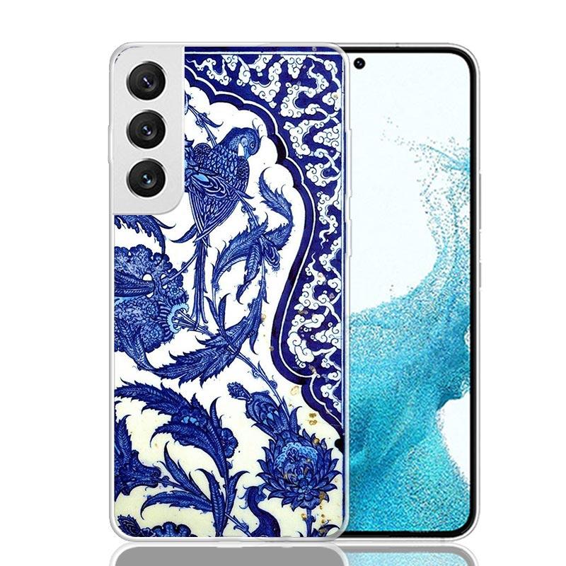 Blue And White Porcelain Phone Case For Samsung Galaxy S26 S25 Edge S24 S23 FE S22 Ultra S21 Plus S20 + Fundas Cover Coque Galax