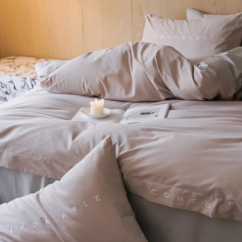 

Премиальный хлопковый фланелевый комплект постельного белья класса А 100s из 4 предметов для зимы с вышивкой - Утолщенная простыня и пододеяльник 1.2m Flat Sheet 3-Piece Set (150*200 Duvet)