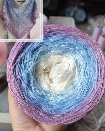 300g Organic Lace Cotton Blend Cake Roll Long Section Dyeing Yarn Hand-woven Shawl Scarf Skirt Hat Crochet Wool