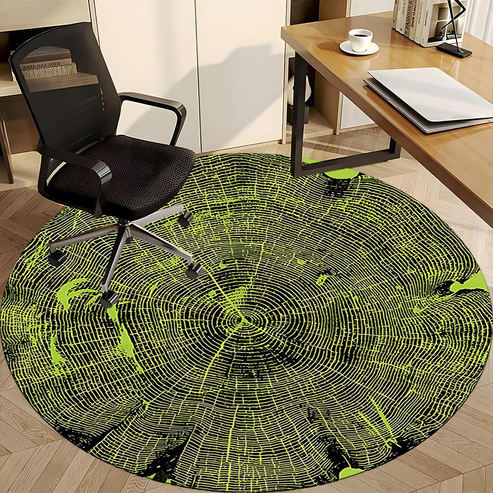 1pc Tree Rings Growth Office Round Area Rug, Indoor Mat Suitable ForOffice, Under Office Chairs Bedroom Living Room Home Decor, Room Decot029