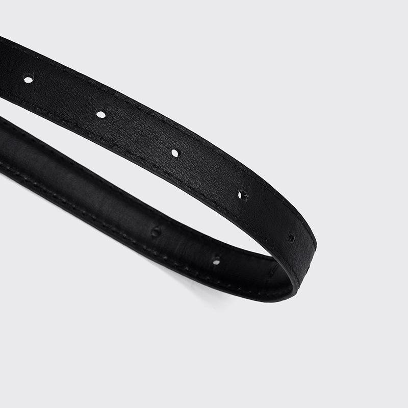 2024 Women's Candy Color Leather Belt with Silver Buckle - Fashionable Dress Accessory