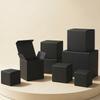 100pcs Black Cardboard Packaging Box Folding Cosmetic Essential Oil Gift Box DIY Handmade Packaging Paper Boxes for Hardware Electronic Accessories