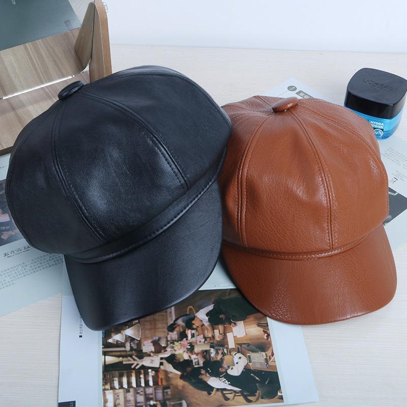 New women's autumn and winter octagonal hat trendy autumn and winter literary and versatile octagonal hat woolen octagonal hat