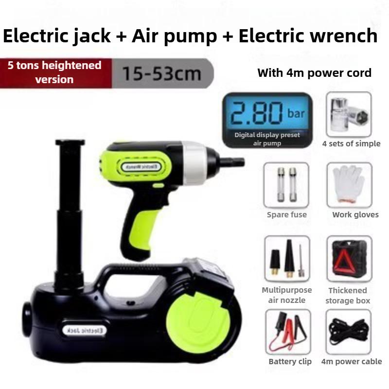 SUV Truck Emergency Equipment Car Repair Tool Set Electric Jack 12V 5 Tons Electric Wrench Jack Kit