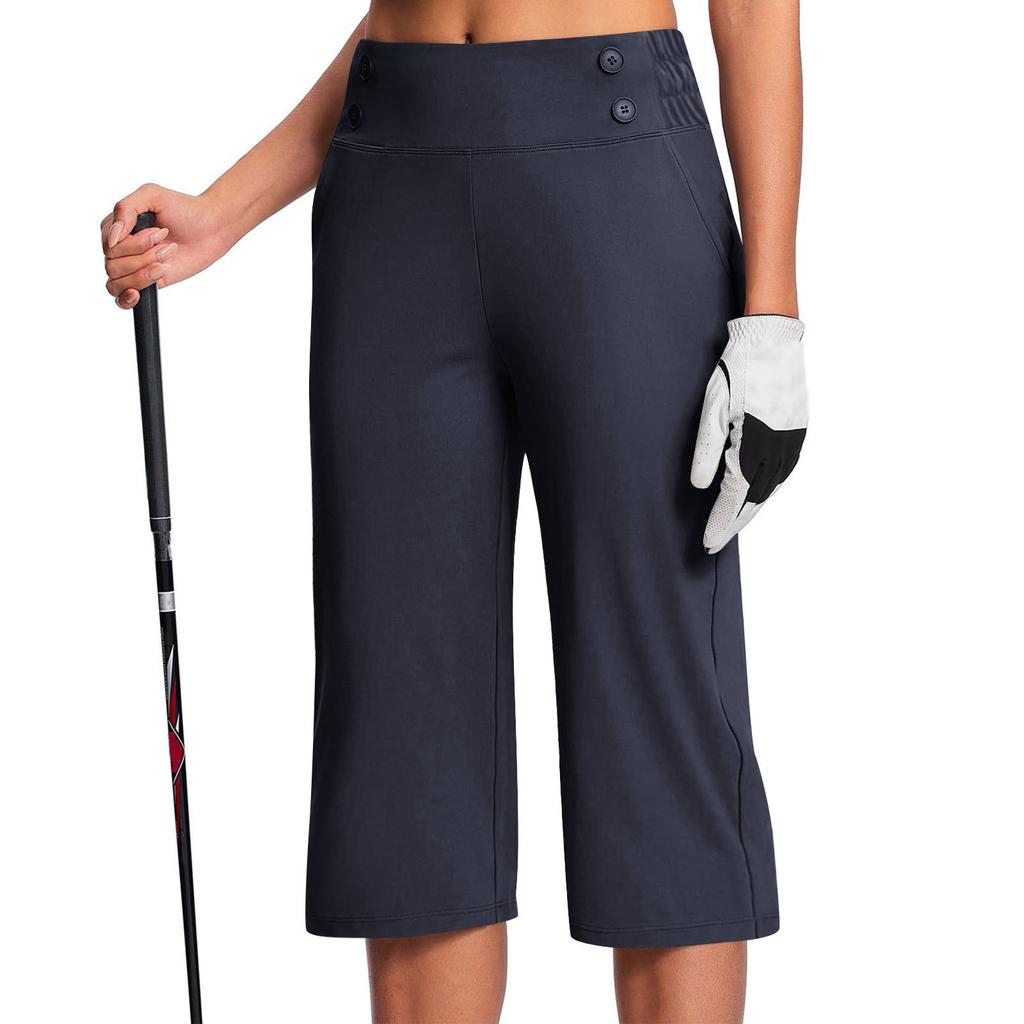 European and American Women's Stretchy, Comfortable, Wide-leg Yoga/fitness Pants, Solid Color, Casual Wear.