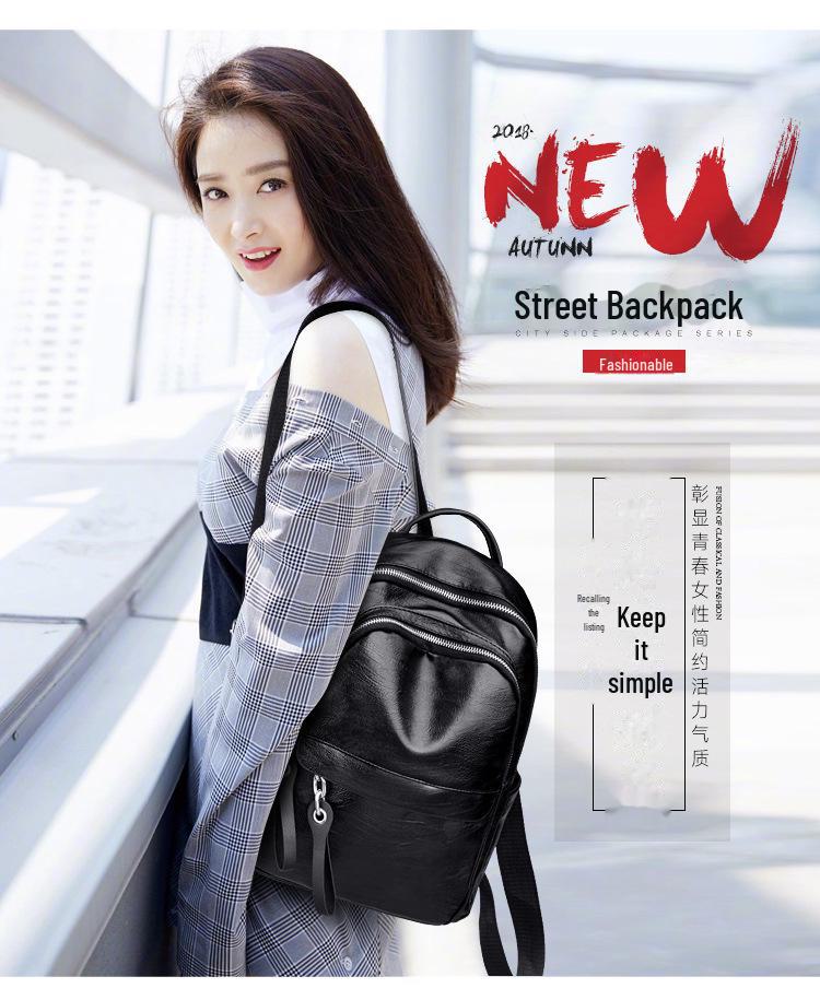 Módní korejský PU módní batoh 2024 pro ženy – příležitostný, univerzální, velká kapacita