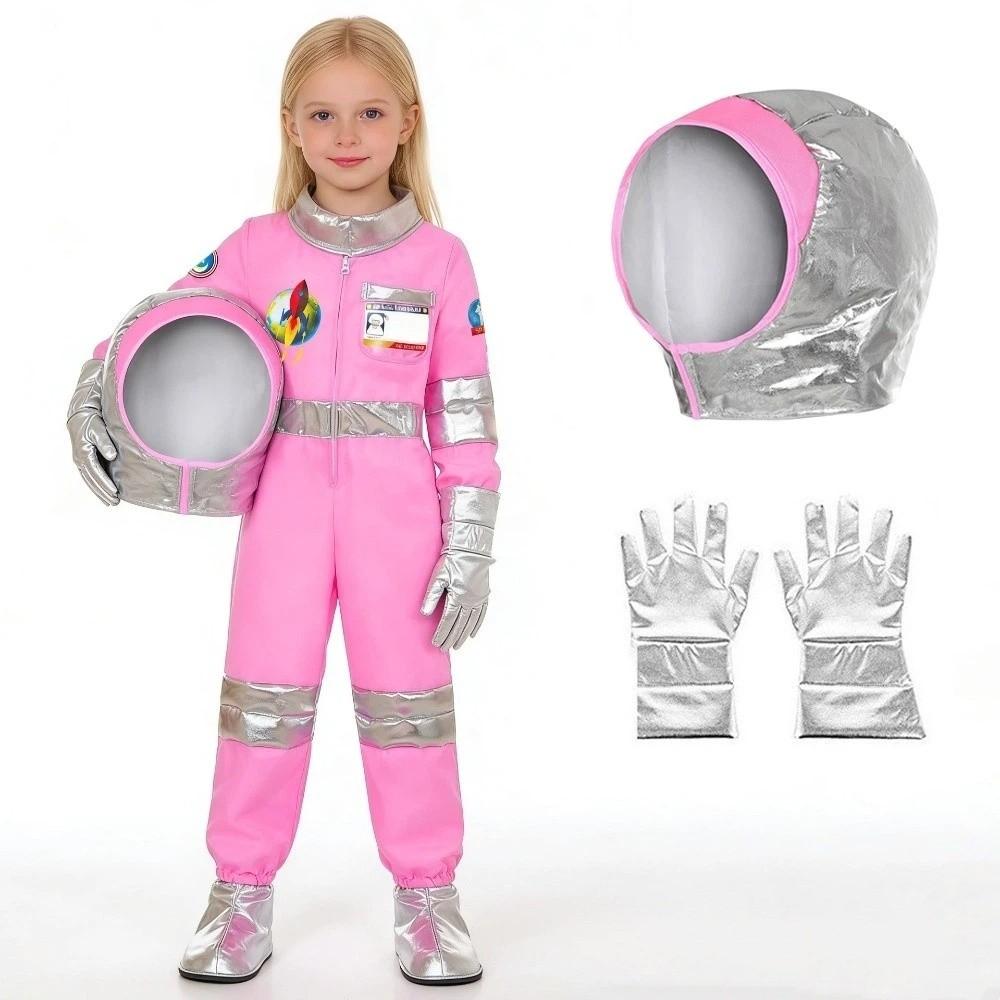 with Gloves Child Spaceman Outfit with Cap Space Suit Rocket Jumpsuit Stage Wear